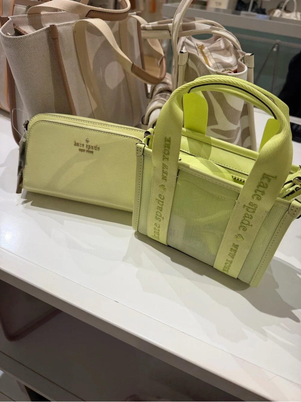 kate spade Neon Lemon Mini Satchel and Pouch Duo